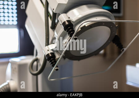 The lithotriptor attempts to break up kidney stones using an externally applied, focused, high-intensity acoustic pulse Stock Photo