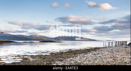 View across Loch Linnhe to Appin in Scotland. Stock Photo
