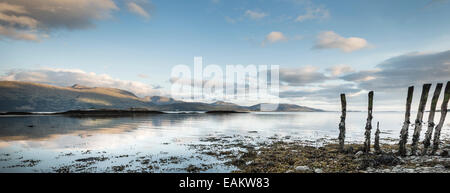 View across Loch Linnhe to Appin in Scotland. Stock Photo