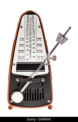 a small metronome isolated over a white background Stock Photo