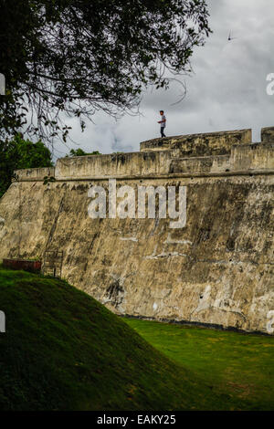 Fort Marlborough, a 18th English century fort located in Bengkulu City, Sumatra. Stock Photo