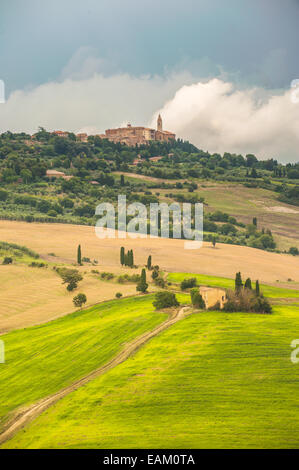 Beautiful Tuscan rural scenery atmosphere in storm Stock Photo