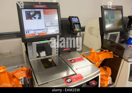 Self Checkout Tills At A Sainsburys Supermarket Store In London, UK ...