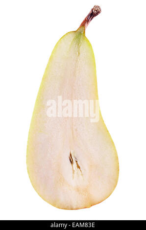 Fresh half pear isolated on white background. Clipping Path Stock Photo