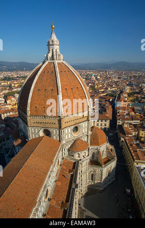 Overhead view of the Duomo and town of Florence, Tuscany, Italy Stock Photo
