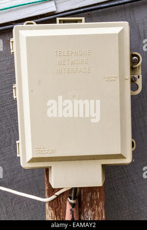 An AT&T network Interface device which is the point where the service providers responsibility ends and the customers begins Stock Photo
