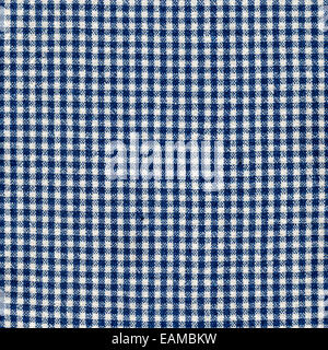 Blue and white checked tablecloth background high resolution scan Stock Photo