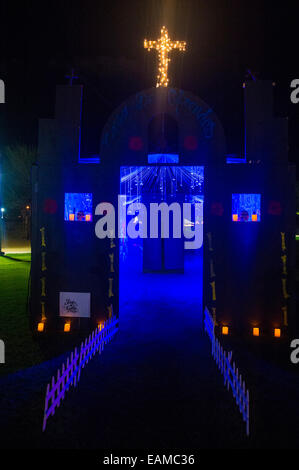 Traditional Mexican altar installation at the Dia De Los Muertos Experience in Coachella , California Stock Photo