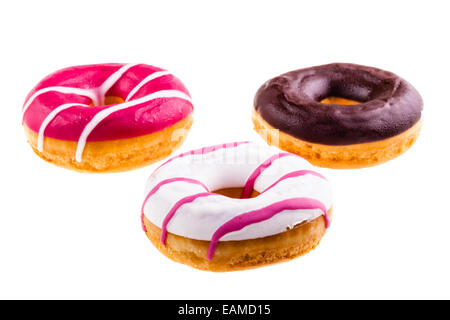 delicious tasty donuts isolated over a white background Stock Photo