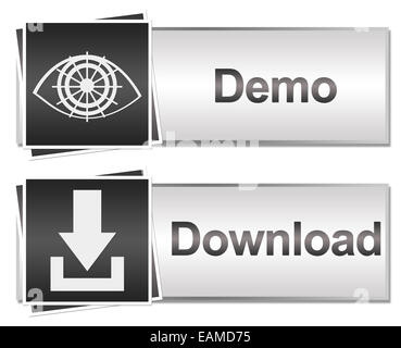 Demo Download Buttons Black Stock Photo
