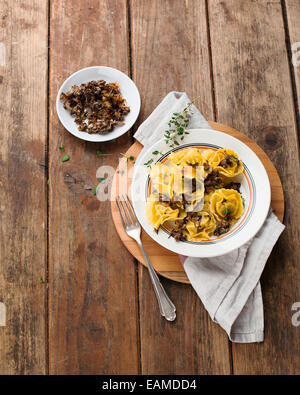 Tortelli Tortellini with grilled mushrooms and onions