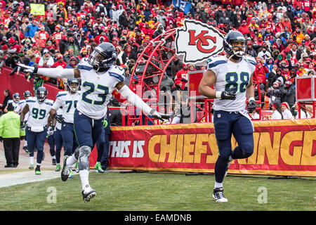 Seattle Seahawks' Jeron Johnson in action in the second half of an NFL  football game, Sunday, Oct. 14, 2012, in Seattle. The Seahawks won 24-23.  (AP Photo/Elaine Thompson Stock Photo - Alamy