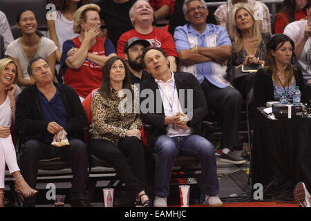 Celebrities courtside at the Los Angeles Clippers vs. Philadelphia