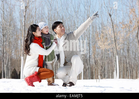 Oriental family outing in the outdoor Stock Photo