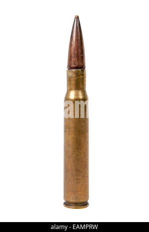 rifle cartridge on the white background Stock Photo