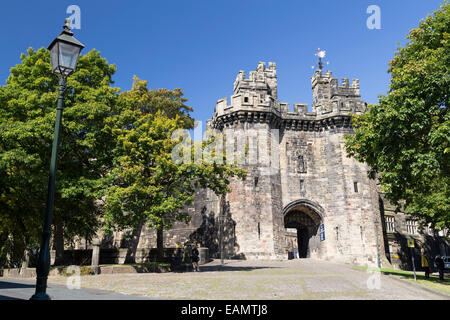 UK, Lancashire, Lancaster Castle main entrance. Stock Photo