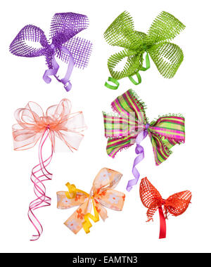 Collection of ribbons isolated on white background Stock Photo