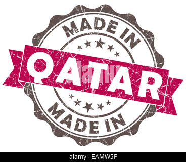 made in QATAR pink grunge seal Stock Photo