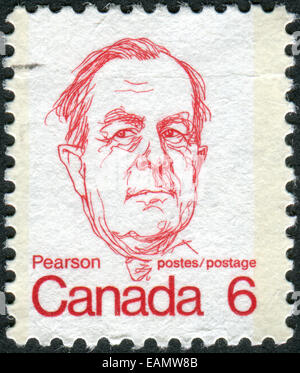 CANADA - CIRCA 1973: Postage stamp printed in Canada shows Lester B. Pearson, circa 1973 Stock Photo