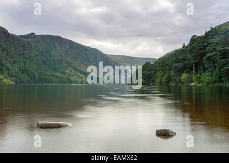 Landscape in lake of Glendalough in wicklow mountain, Ireland Stock Photo