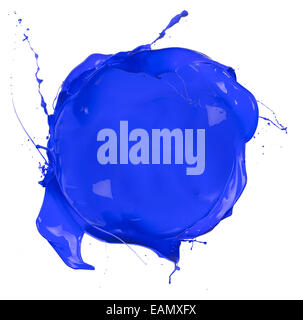 Isolated shot of blue paint splash on white background Stock Photo - Alamy