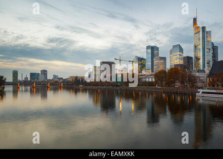 River Main with skyline, Frankfurt am Main, Hessen, Germany Stock Photo