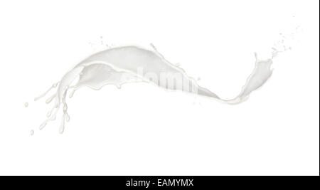 Isolated shots of milk splashes on white background Stock Photo