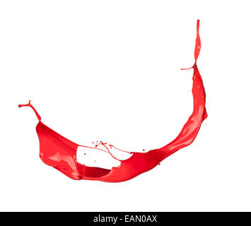 Isolated shot of red paint blob on white background Stock Photo