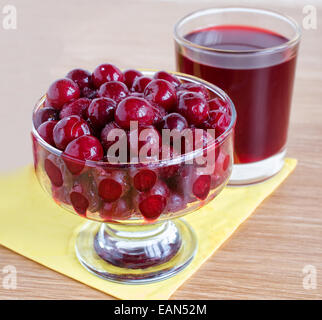 alcoholic drinks with sweet cherry on glass table Stock Photo - Alamy