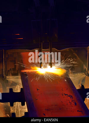 metal cutting inside of steel plant Stock Photo