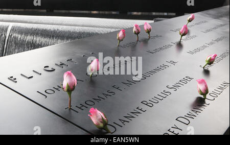 The memorial for victims of 9/11 at the ground zero site in New York City.  19th November 2011.