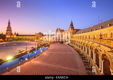 Seville, Spain at Spanish Square (Plaza de Espana). Stock Photo