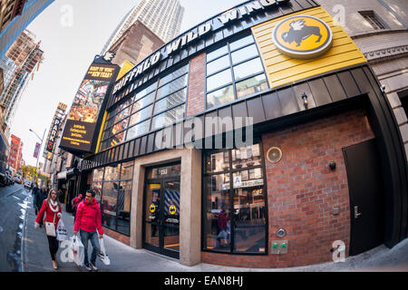 A Times Square branch of the Buffalo Wild Wings restaurant chain in New York Stock Photo