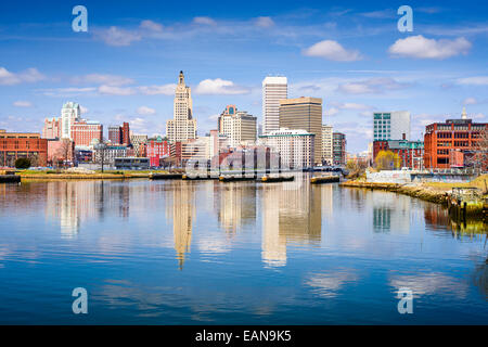 Providence, Rhode Island city skyline on the river. Stock Photo