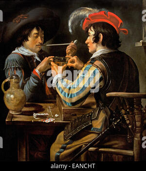 Les Joueurs de cartes - The Card Players Theodoor Rombouts 1597 – 1637 Flemish Baroque Belgium Belgian Stock Photo