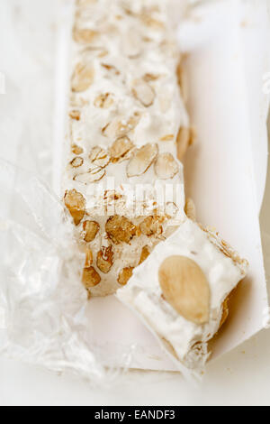 torrone nougat with almonds from Sardegna Stock Photo