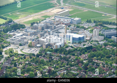 AERIAL VIEW OF ADDENBROOKES HOSPITAL CAMBRIDGE FROM THE AIR Stock Photo