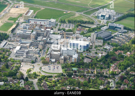 AERIAL VIEW OF ADDENBROOKES HOSPITAL CAMBRIDGE FROM THE AIR Stock Photo