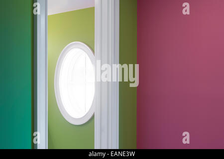 Oval Window With Colorful Walls Detail