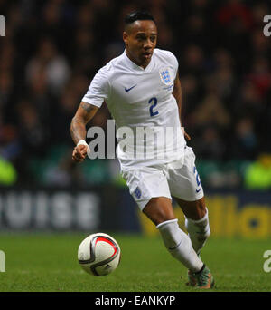 Glasgow, Scotland. 18th Nov, 2014. International Friendly. Scotland versus England. Nathanial Clyne of England Credit:  Action Plus Sports/Alamy Live News Stock Photo