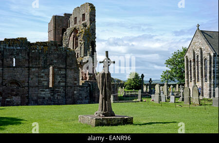 Lindisfarne Priory Ruins - Holy Island Stock Photo