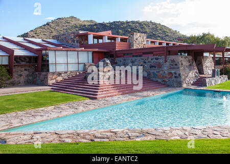Frank Lloyd Wright's Taliesin West compound in the desert of northern Arizona Stock Photo