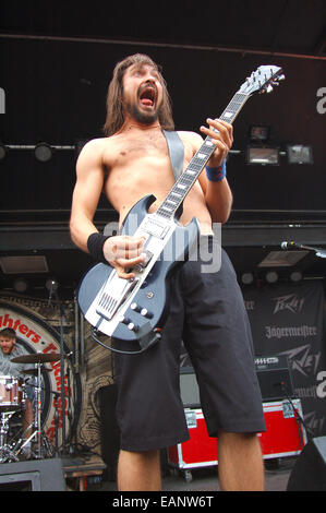 Rock on the Range 2014, eighth year  Featuring: Truckfighters Where: Columbus, Illinois, United States When: 16 May 2014 Stock Photo