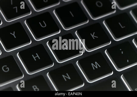 Macro of Wireless Metallic Keyboard Stock Photo