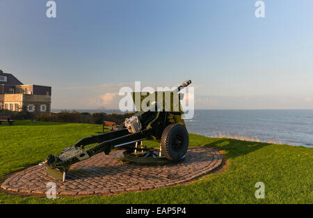 25 POUND FIELD GUN, HOWITZER, DUNBAR, SCOTLAND Stock Photo