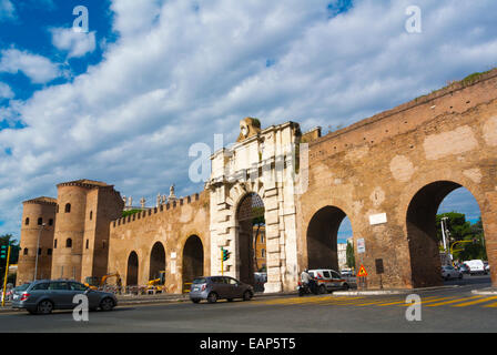 Porta San Giiovanni gate, Via Appia, Rome, Italy Stock Photo