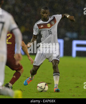 Vigo, Galicia, Spain. 18th Nov, 2014. International football friendly. Germany's Antonio Ruediger controls the ball during the international friendly football match, Spain versus Germany at the Estadio Balaidos in Vigo, Spain, 18 November 2014. Credit:  Action Plus Sports/Alamy Live News Stock Photo