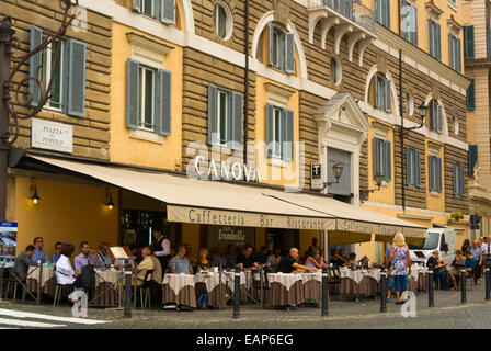 Canova cafe terrace, Piazza del Popolo, centro storico, old town, central Rome, Italy Stock Photo