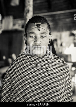 Maasai warrior in Mikumi, Tanzania Stock Photo - Alamy