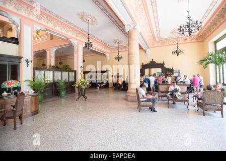 MATANZAS, CUBA - MAY 10, 2014: The Velasco Hotel was built in 1902 by Luis Zorrilla Velasco, on what was then called Plaza de Ar Stock Photo